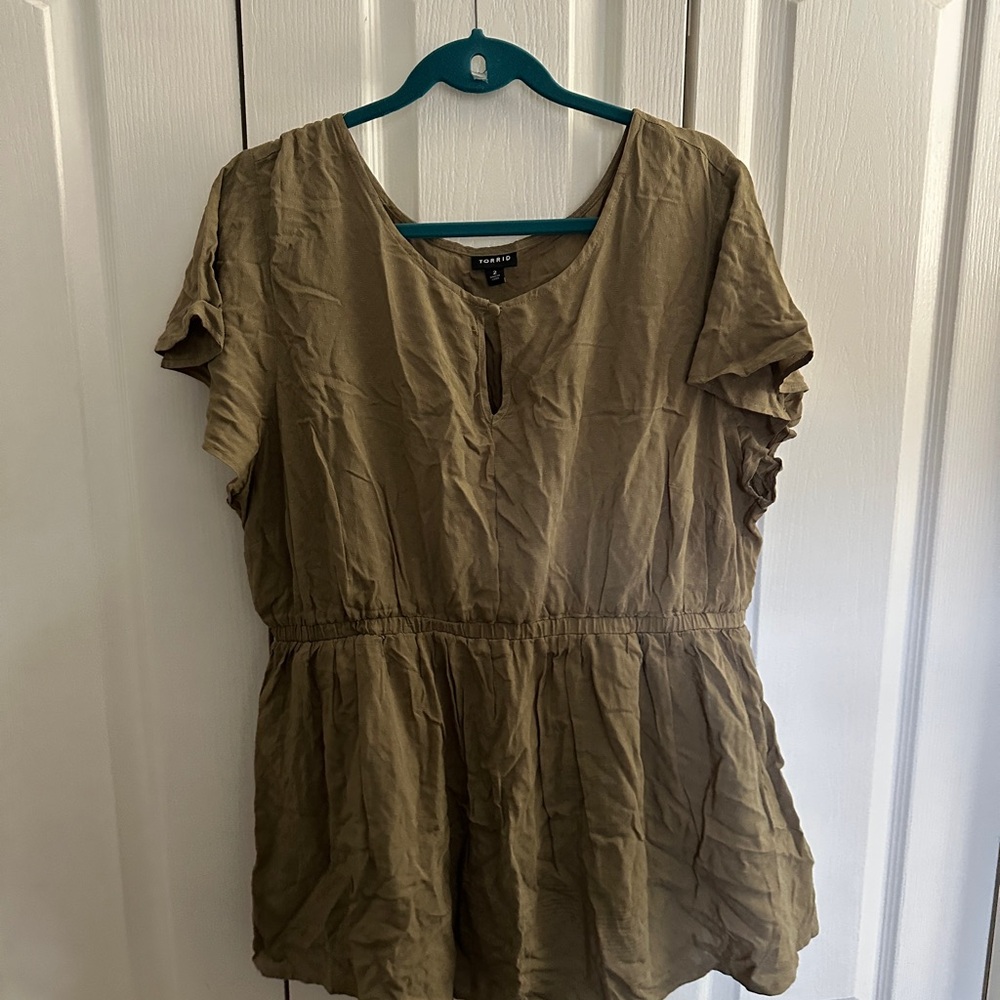 Torrid Olive Green Women's Blouse